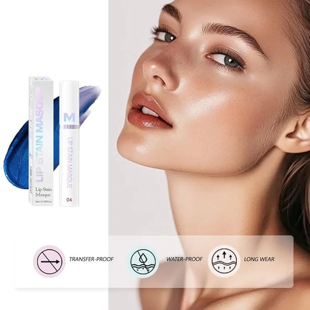 Matte Lip Gloss Peel Off Masque - Peel Off Lip Stain Tattoo, Chestnut Brown Peel Off Lip Tint，Long Lasting Waterproof Tran...