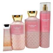 Bath and Body Works CHAMPAGNE TOAST Gift Bag Set - Body lotion - Shower Gel and Fine Fragrance Mist Plus a Shea Butter Han...