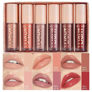 MAEPEOR Moisturizing Lipgloss Set 6PCS Smooth Hydrating Lip Gloss Neutral Nude Nourishing Glossy Lipgloss for Women and Gi...
