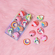 8PCS Cute Lip Gloss for Girls, Party Favors Lip Balm Set for Kids, Assorted Fruity Flavors Cute Cupcake of Rainbow Designs...