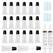 AMORIX 50PCS Lip Gloss Tubes 5ml Black Cap Lip Gloss Containers Empty Lip Balm Tubes Refillable Cosmetic Squeeze Lipgloss ...