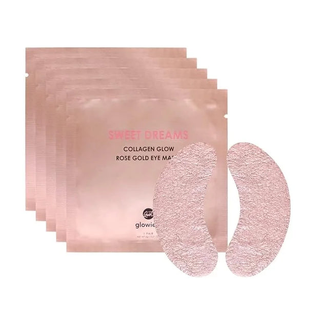 Sweet Dreams Collagen Glow Rose Gold Eye Masks l Under Eye Patches for Self Care Under Eye Patches Wrinkle Patches l Dark ...