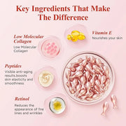 HKH Retinol Serum for Face - Anti Wrinkle Facial Serum with Vitamin C & Vitamin E, Vit A Capsule with Collagen for Women, ...