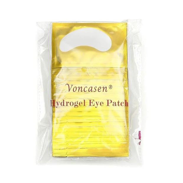 100 Pairs Set Under Eye Pads, Comfy and Cool Under Eye Patches Gel Pad for Eyelash Extensions Eye Mask Beauty Tool (Gold) ...