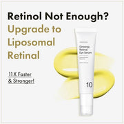 Ginseng Plus Retinal Eye Serum with Retinal Niacinamide Bakuchiol Correction for Puffy Eye Bags Fine Lines Dark Circles Wr...