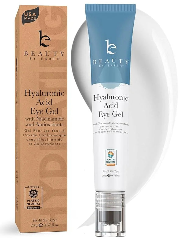 Hyaluronic Acid Eye Cream - USA Made with Natural & Organic Ingredients, Cooling Under Eye Gel & Brightener, Dark Circles ...
