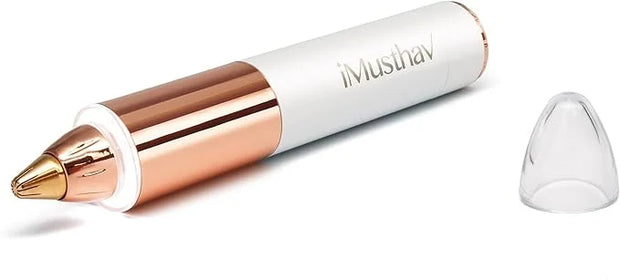 Mini Portable Painless Eyebrow Remover Trimmer for Women, Eyebrow Razor Epilator Pen,18K Gold-Plated Hypoallergenic Precis...