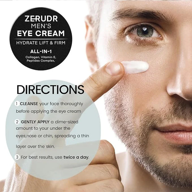Men’s under Eye cream: all-in-1 Eye Bags, Dark Circles, and Puffiness reduce- Men’s eye care for hydrate, firm & repair - ...