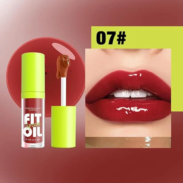 8 Colors Lip Oil Glaze - Hydrating Glow Oil With Big Brush Head, Shiny Moisturizing Gloss, Long Lasting Non-sticky Fresh T...