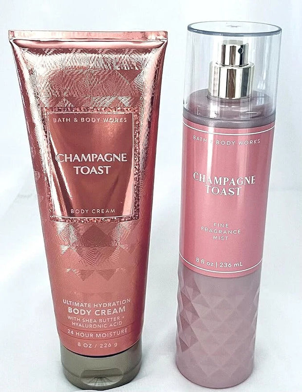 Bath and Body Works - Champagne Toast - Fine Fragrance Mist and Ultra Shea Body Cream - Full Size –2019 - Product Image