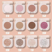 2Pcs Glitter Shimmer Sparkle Eyeshadow Palette Makeup For Old Women, Light Brown&Silver Glitter Shimmer Metallic Holograph...