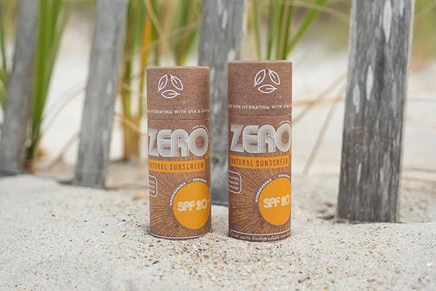 ZERO Waste 100% Plastic Free Natural Sunscreen Stick, SPF 20 Reef Safe and Kid Friendly, Water Resistant, Push Up Cardboar...