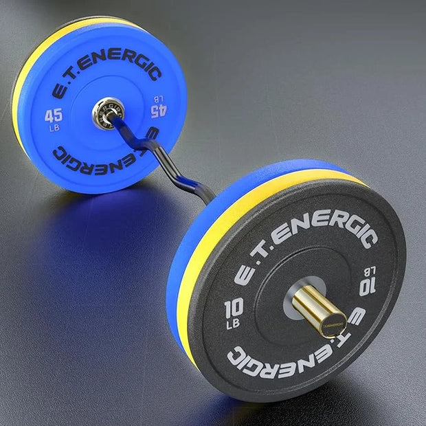 47" Olympic EZ Curl Bar 500-lbs Capacity Steel 2" Barbell - Product Image