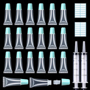 AMORIX 50PCS Lip Gloss Tubes 5ml Blue Cap Lip Gloss Containers Empty Lip Balm Tubes Refillable Squeeze Lipgloss Tubes + 2 ...