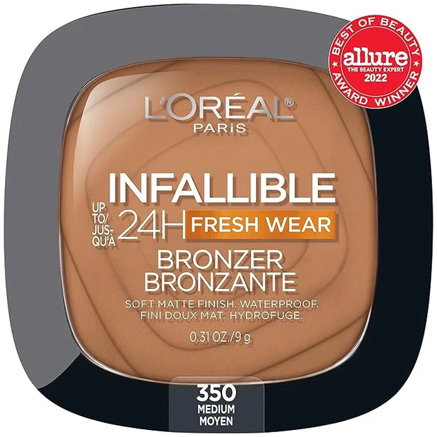 L'Oreal Paris Infallible Up to 24H Fresh Wear Soft Matte Longwear Bronzer. Waterproof, heatproof, Transfer, humidity and s...