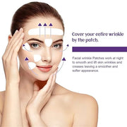 100 Pcs Face Tape for Wrinkles Lasting Face Lift Tape Overnight Invisible Silicone Face and Forehead Wrinkle Patches Neck ...