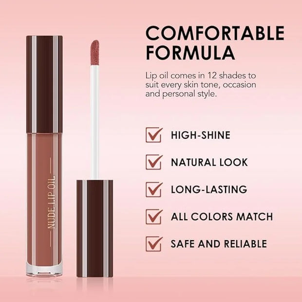 Hydrating Lip Glow Oil, Plumping Lip Oil, Tinted Lip Plumper Gloss,Younger-Looking Lips | Nourishing Long Lasting Non-Stic...
