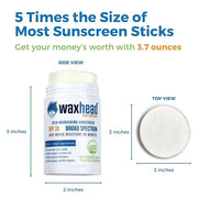 Waxhead Coral Reef Safe Sunscreen Stick - Zinc Oxide Sunscreen, Tattoo Sunscreen Stick Mineral Sunscreen Face Sunscreen St...