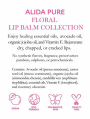 Floral Lip Balm Collection, Vegan Lip Lips,