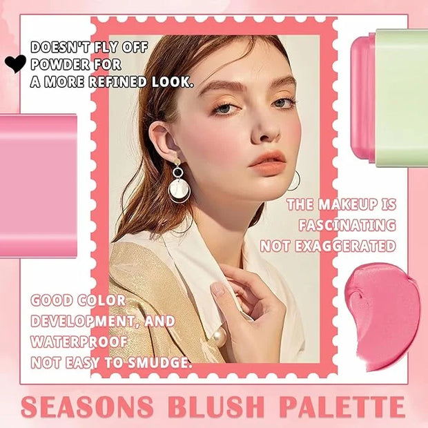Blush Cream for Cheeks,Face Matte Contour Blush Makeup,Buildable Shimmer Facial Cheek Blusher Shades,Blendable Cosmetic Ma...