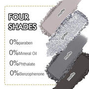4 Colors Eyeshadow Makeup Palette,Black Gray Highly Pigmented Natural Neutral Nude Smoke Eye Shadow Palette with Mirror,Lo...