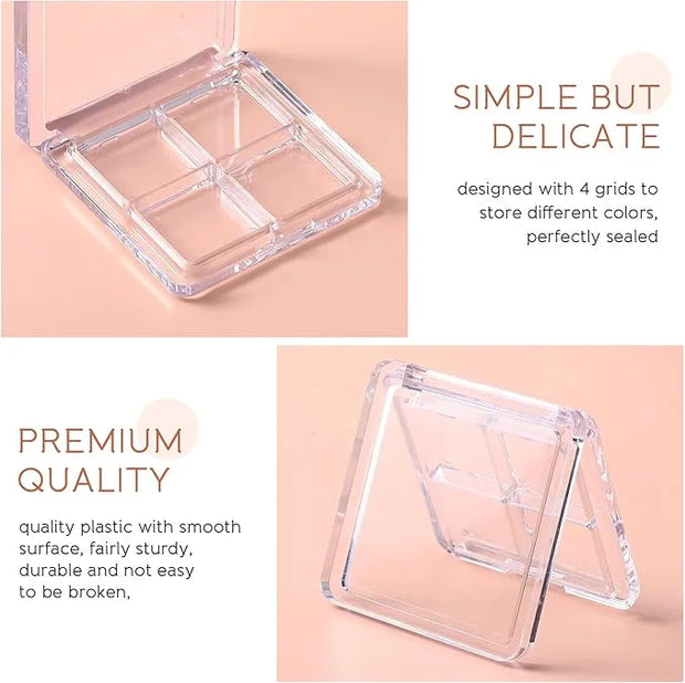 Beaupretty 4 Pieces Empty Eyeshadow Pallet 4 Grids