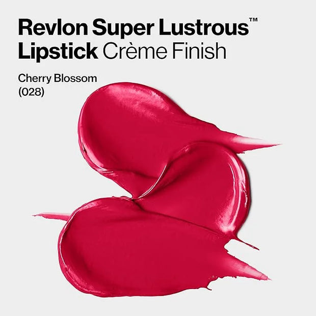 Revlon Super Lustrous Lipstick, Creamy Formula For Soft, Fuller-Looking Lips, Moisturized Feel, 028 Cherry Blossom, 0.15 o...