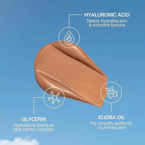 Bali Body Bronzing Serum | Hydrating with Hyaluronic Acid & Vitamin E | Anti-Aging Skin Bronzing Serum for Face | Lightwei...