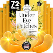 Under Eye Patches (72 Patches) for Puffy Eyes and Dark Circles with Pure Collagen, 24K Gold Eye Gel Pad Masks for Reducing...
