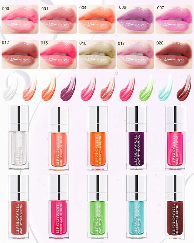 Glow Reviver Lip Oil Moisturizing Lip Gloss for Dry Lips, Clear Lip Oil with Plumping, Hydrating Effects, Women's Makeup G...