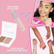 Petite 'n Pretty Makeup Set for Kids (Gold) - Face & Body Makeup for Kids, Tweens, Teens - Highlighter, Body Shimmer Glitt...