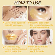 30 Pairs of Eye Masks and 10 Pairs of Lip Masks Skincare Gift Set,Moisturizing Lip Patches and Under Eye Patches for Women...