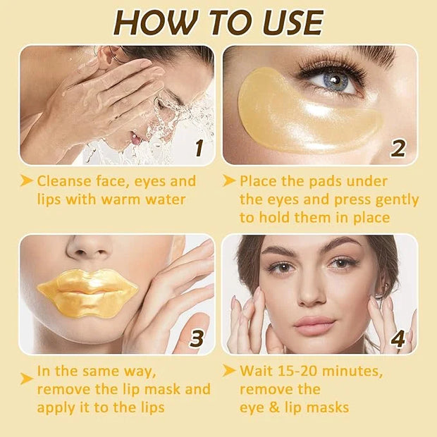 30 Pairs of Eye Masks and 10 Pairs of Lip Masks Skincare Gift Set,Moisturizing Lip Patches and Under Eye Patches for Women...