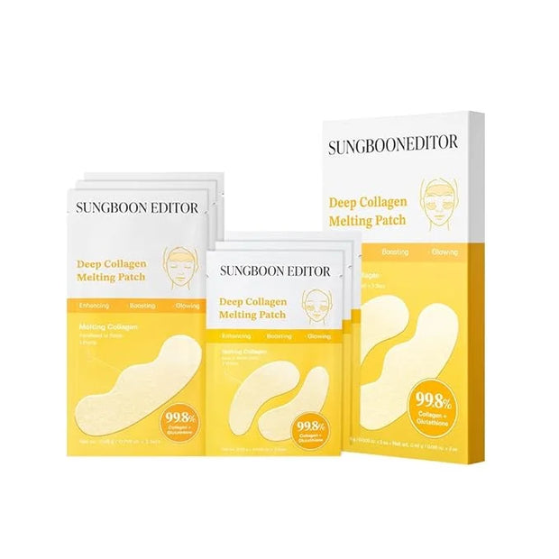 SUNGBOON EDITOR Deep Collagen Melting Patch | Real Collagen, Glutathione, Glass Skin, Skin Firming for Deep Wrinkle, Spot ...