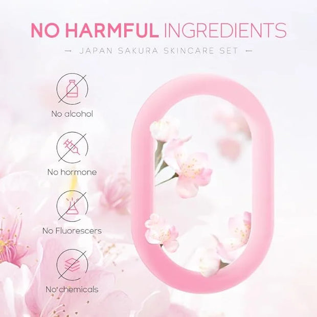 Travel Skincare Set for Women and Teens, Facial Skin Care Gift Set with Vitamin C & Cherry Blossom, Gentle Skin Cleaning &...
