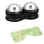 Jade Eye Mask, Facial Cooling Mask & Peanut Massage Roller Ball Cold - Double Ball Massage Tool for Reliefs Muscle Pain - ...