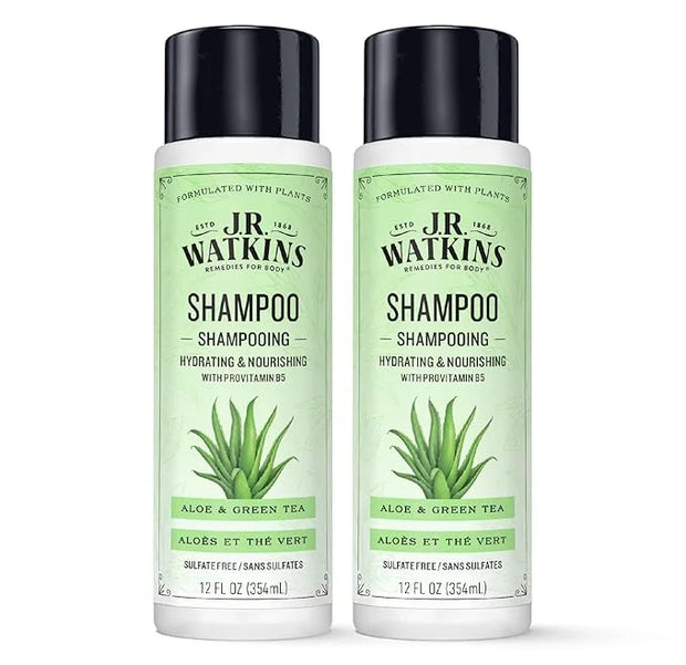 J.R. Watkins Daily Hydration Shampoo, Aloe & Green Tea - 12 fl oz (Pack of 2) - Product Image