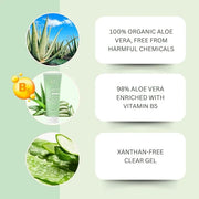 Aloe Vera After Sun Gel by Florida Glow - Organic Aloe Vera Gel for Sunburn Relief - 98% Pure Aloe Vera Moisturizer for Fa...