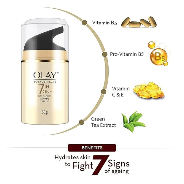 Olay, Total Effects 7 in 1 Day Cream Normal with SPF 15, 50g, 1.7 oz - Product Image