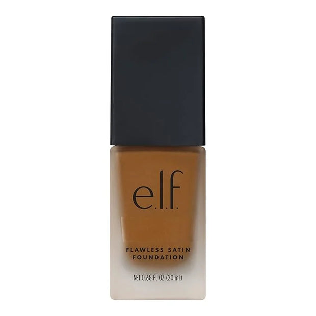 e.l.f. Flawless Satin Foundation, Lightweight & Medium Coverage, Semi-Matte Finish, Vegan & Cruelty-Free, Cinnamon, 0.68 F...