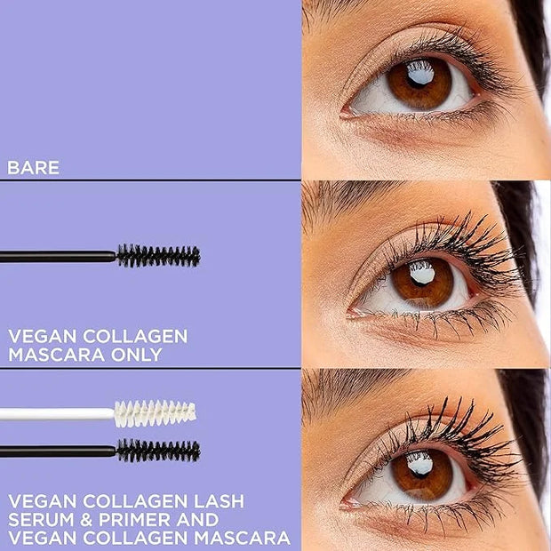 Pacifica Vegan Collagen Eye Lash Serum & Clear Mascara Primer – Conditioning Vitamin B & E Formula for Longer, Fuller Lash...