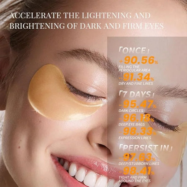 24k Gold Under Eye Patches - 60 Pcs Gold Eye Mask Anti-Aging, Under Eye Mask for Removing Dark Circles, Puffiness, Wrinkle...