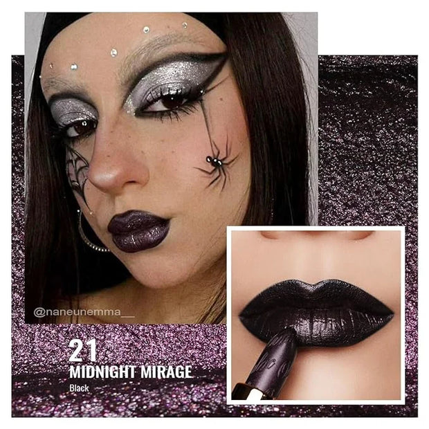 Oulac Metallic Black Lipstick for Women, High-Impact Lipcolor with Moisturizing Creamy Formula, Vegan & Cruelty-Free, Full...