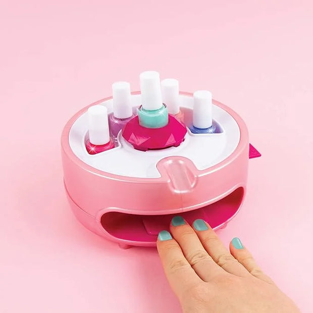 Light Magic Nail Dryer & Polish Set for Girls & Teens - 5 Vibrant Nail Colors, Art Stickers, Nail File, Cuticle Pusher & D...