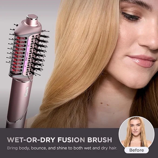 Shark FlexFusion Hair Straightener & Powerful Hair Dryer with Fusion Hair Brush, Ceramic Air Styler with Auto-Wrap Hair Cu...