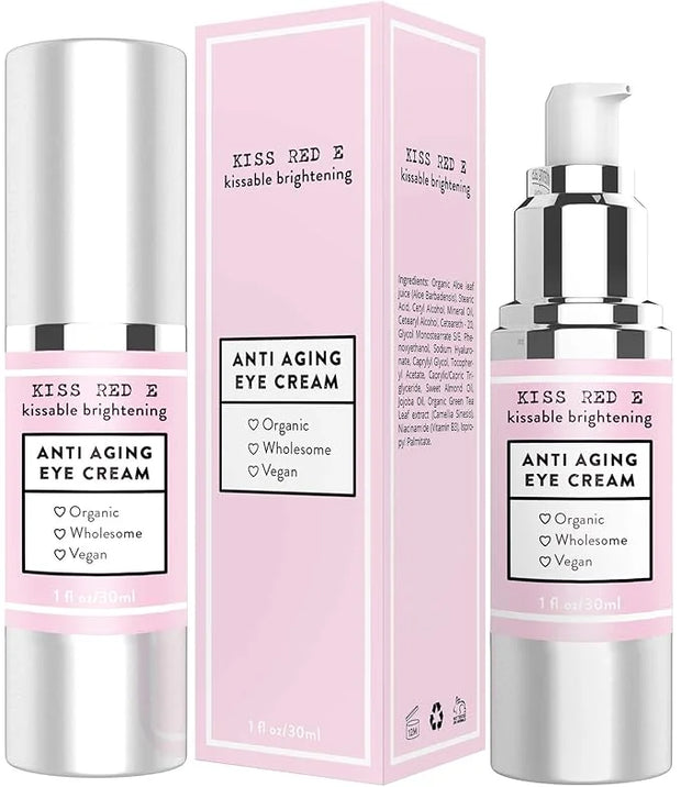 KissRedE Anti-Aging Eye Cream for Dark Circles, Puffiness, Fine Lines, and Wrinkles - Fragrance-Free, 1 Fl Oz - Product Image