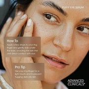 Advanced Clinicals Puffy Eye Under Eye Serum | Visible Anti Aging Brightening Vitamin C + Caffeine Serum Helps Improve Loo...