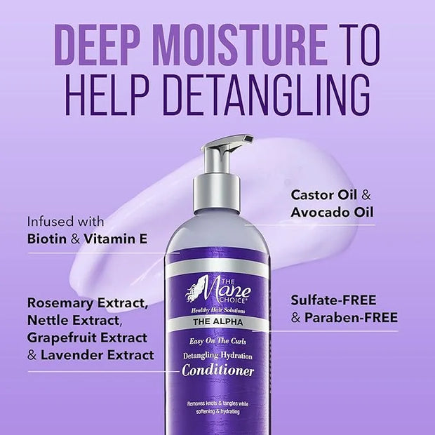 The Mane Choice The Alpha Easy On The Curls Hydration Curly Hair Conditioner, Nourishing Detangling Conditioner Enriched w...