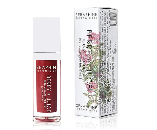 Seraphine Botanicals Berry + Juice - 100% Vegan Lip Gel Tinted Gloss 0.20 fl oz (Cherry Compote) - Product Image
