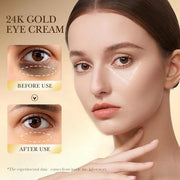 Hunqian 24K Gold Eye Cream - Anti-Aging, Reduce Wrinkles, Dark Circles & Puffiness, with 24K Gold Particles & Premium Ingr...